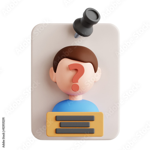 Suspect 3D Icon Illustration