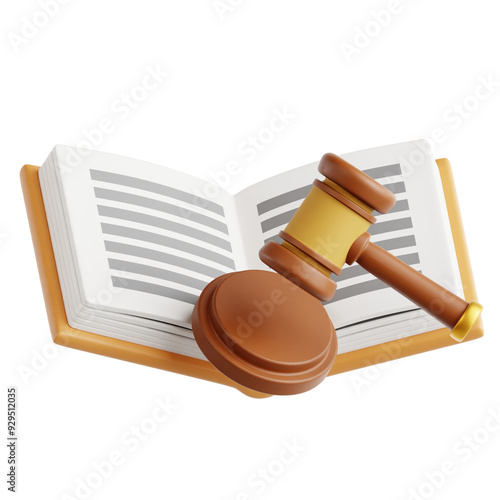 Law Book 3D Icon Illustration