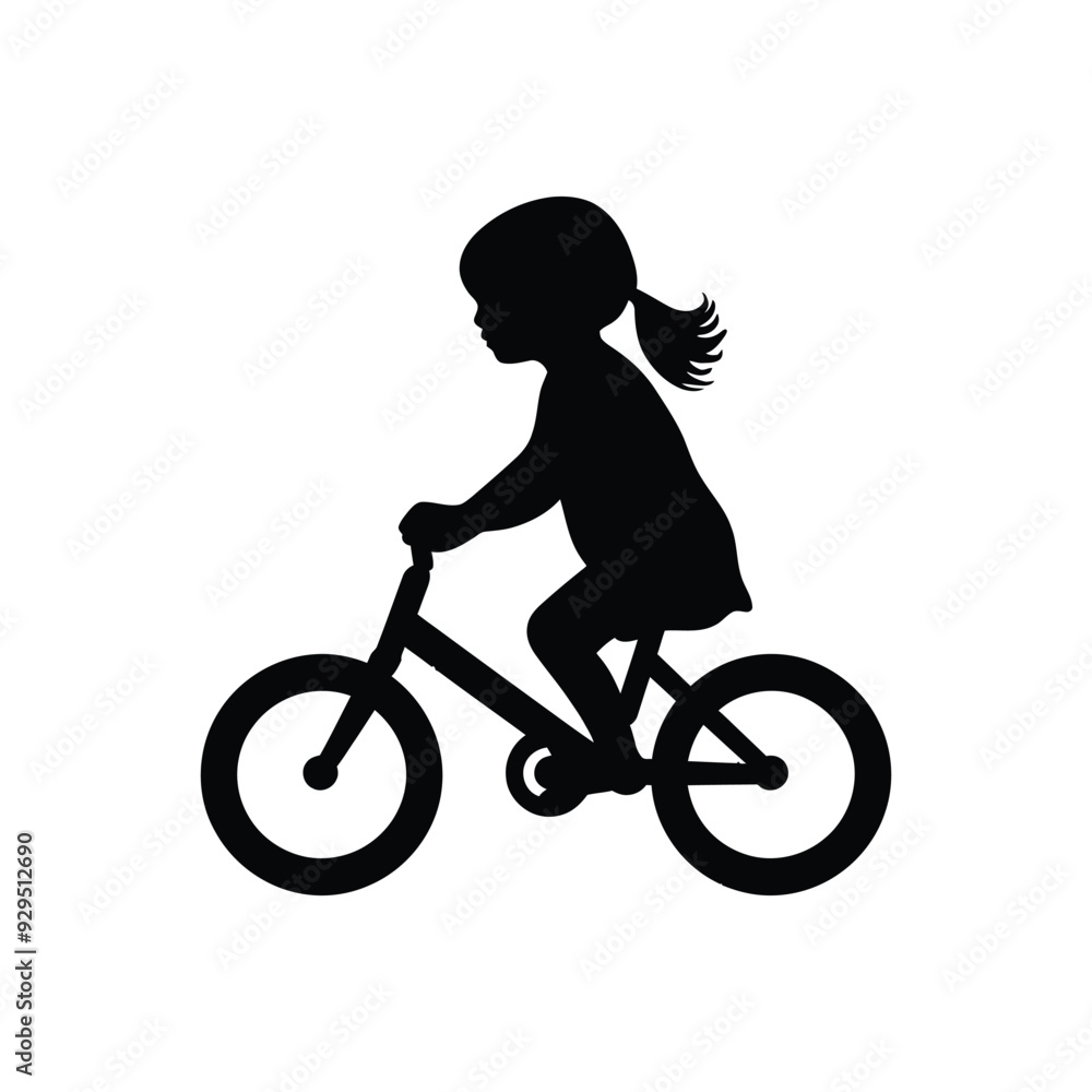 Baby kids bicycle silhouette Baby kids bicycle silhouette