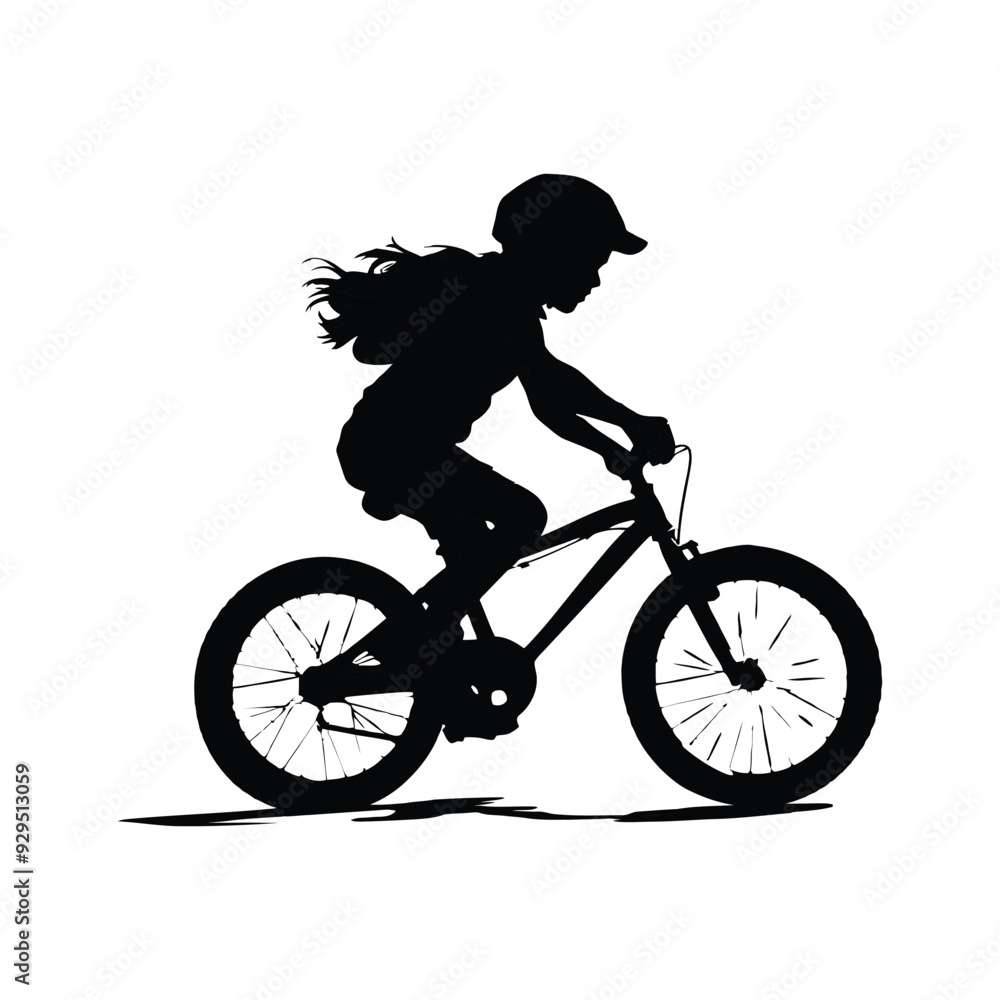 Naklejka premium Baby kids bicycle silhouette