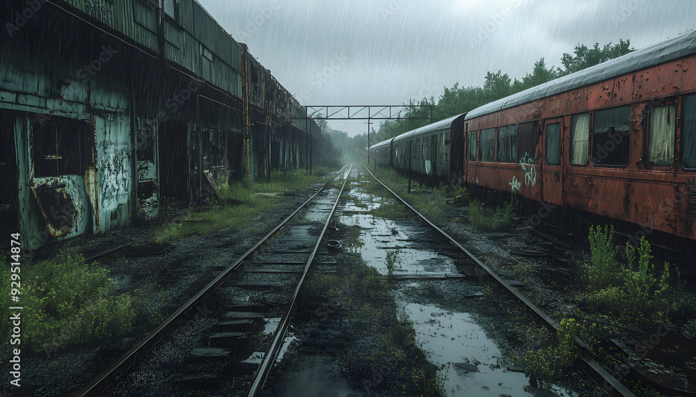 Obraz premium rainy day scene wallpaper