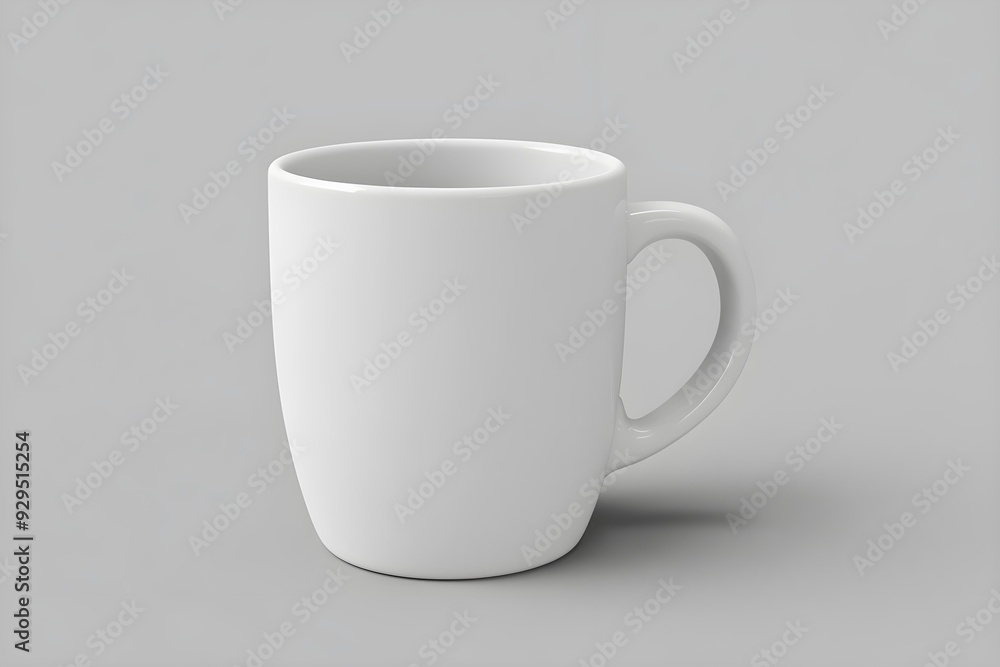 Fototapeta premium White Mug Mockup 3D Mockup with Grey Background