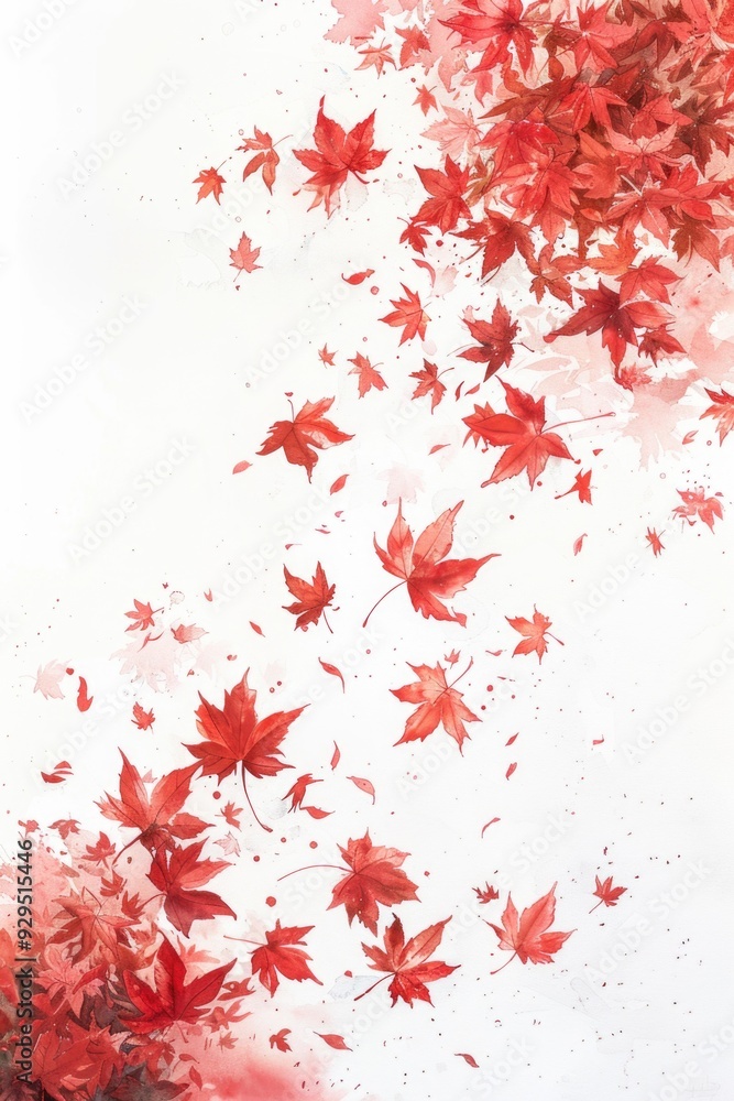 Autumn foliage falling from branches Autumn foliage falling from branches