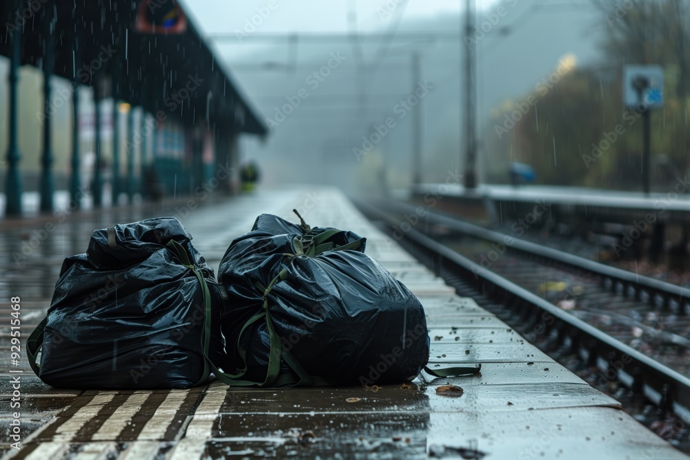 Obraz premium garbage on the platform