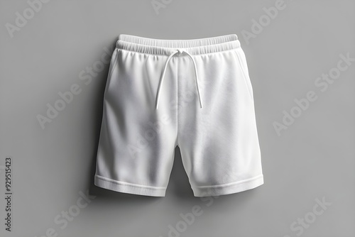 Side View White Blank Shorts Mockup 3D Realistic