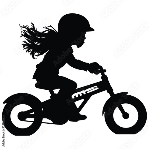 Baby kids bicycle silhouette photo