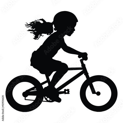 Baby kids bicycle silhouette photo