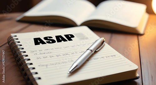 ASAP prominently handwritten in bold, black ink, symbolizing the importance of time management and the urgency of tasks requiring immediate attention 