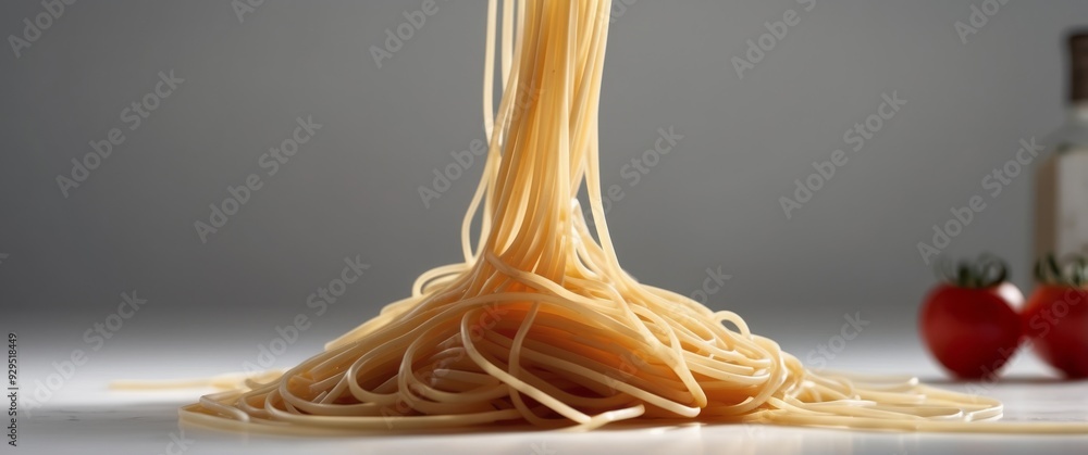 A Pile of Cooked Spaghetti on a White Surface A Pile of Cooked Spaghetti on a White Surface
