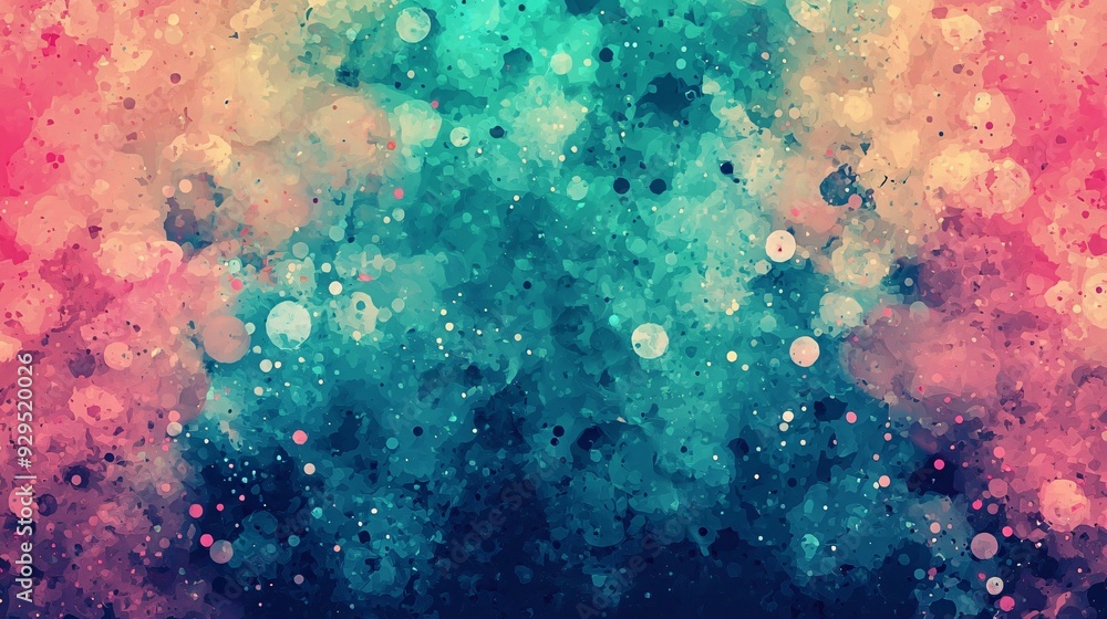 Abstract Watercolor Background with Teal and Pink Hues Abstract Watercolor Background with Teal and Pink Hues
