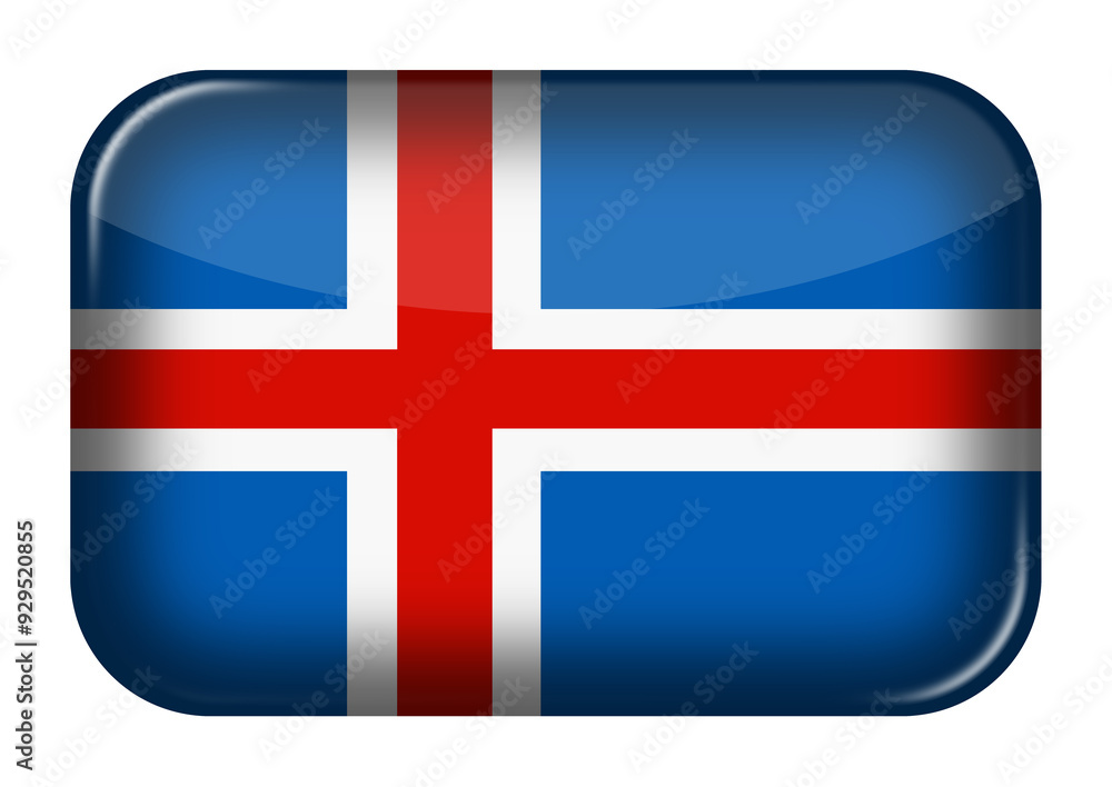 Iceland web icon rectangle button with clipping path Iceland web icon rectangle button with clipping path