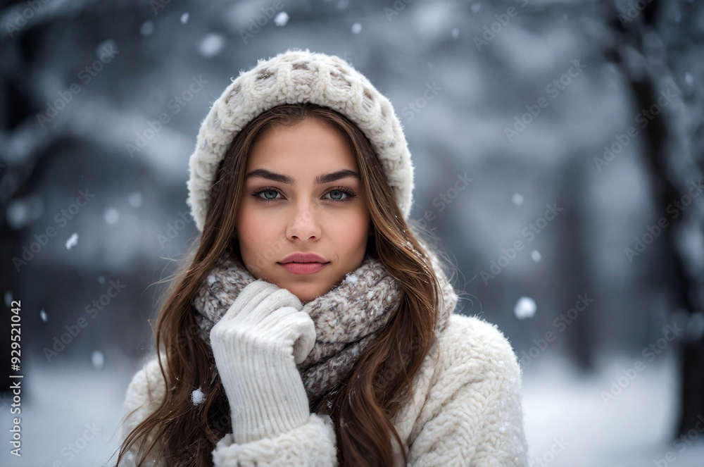 portrait of a beautiful woman in winter portrait of a beautiful woman in winter