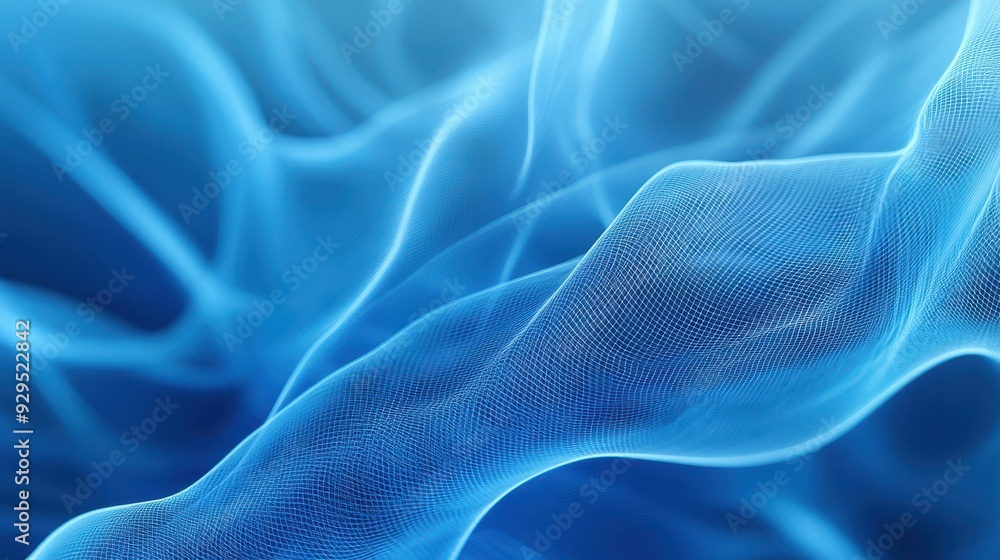 Abstract blue waves with a smooth, flowing texture. Abstract blue waves with a smooth, flowing texture.