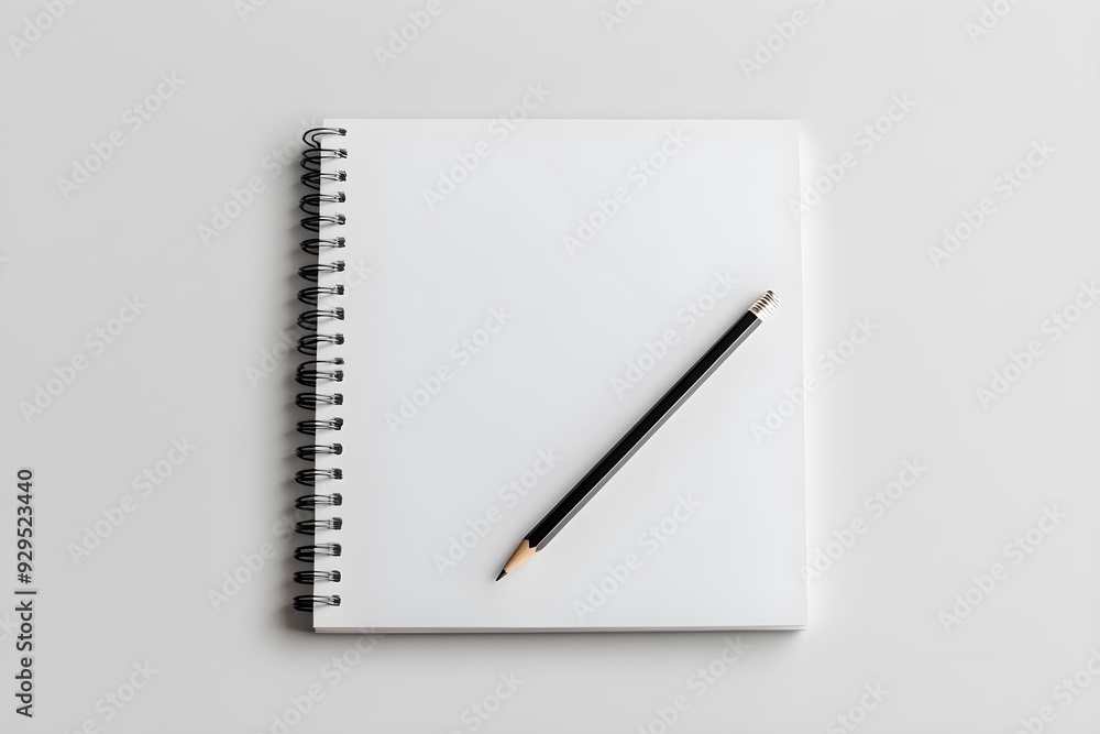 Blank Notepad and Pencil on White Background Blank Notepad and Pencil on White Background