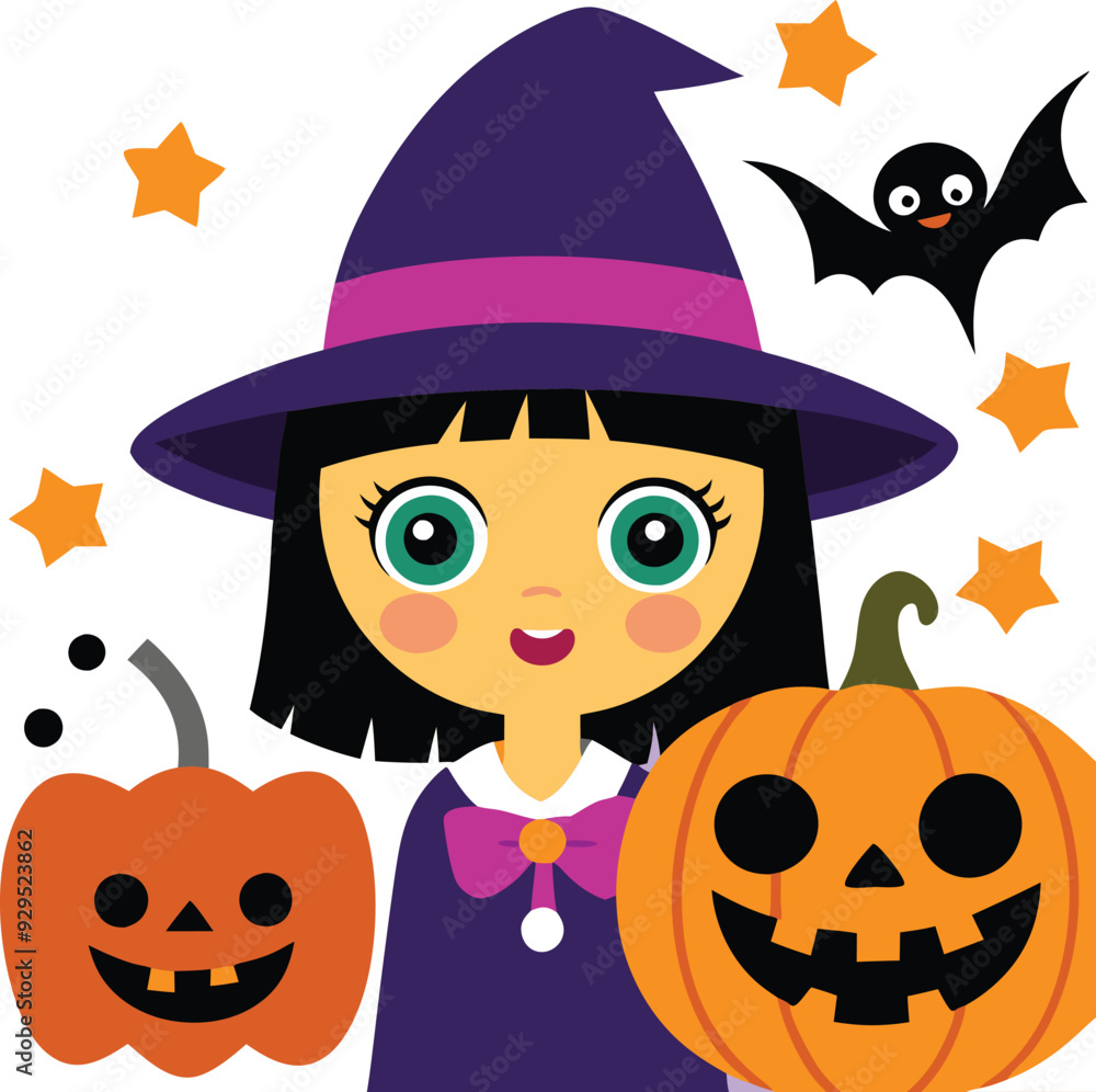 Halloween Witch Vector Cartoon Illustration for Spooky Design Festive Art And TShirt Design Halloween Witch Vector Cartoon Illustration for Spooky Design Festive Art And TShirt Design