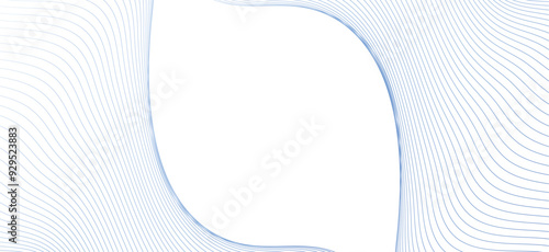 Blue Curve wave flowing particles. Modern transparent Line art striped. minimal round lines abstract background. line wavy abstract vector background. Line art striped graphic template