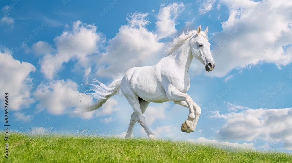 White Horse Running in a Field White Horse Running in a Field