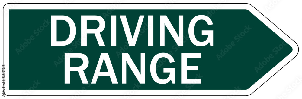 Golf course and clubhouse instruction sign driving range Golf course and clubhouse instruction sign driving range
