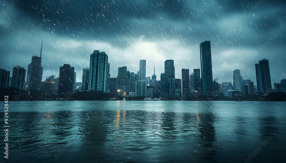 Fototapeta premium rainy day scene wallpaper