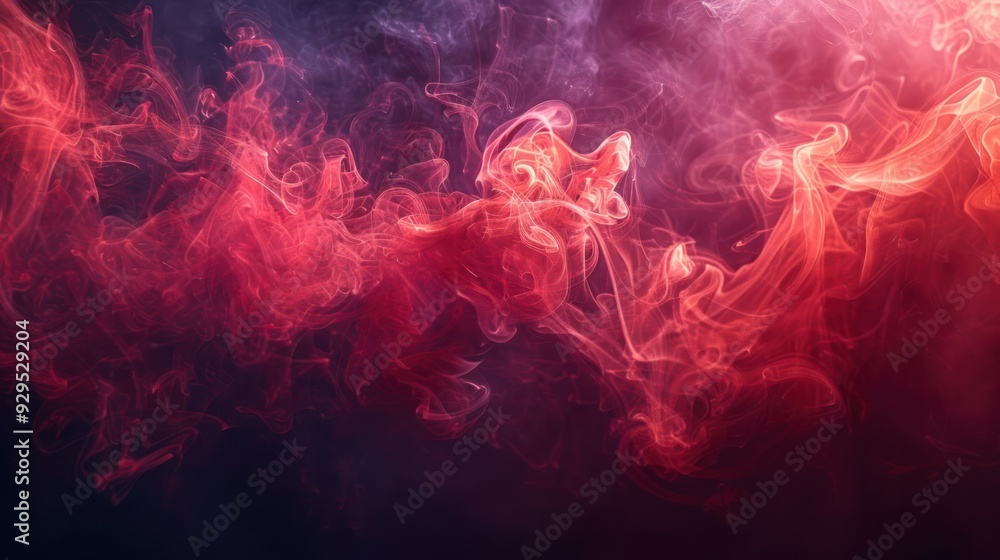Fiery Red Smoke on Dark Background Fiery Red Smoke on Dark Background