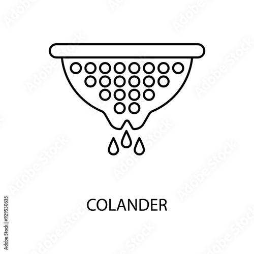 colander concept line icon. Simple element illustration. colander concept outline symbol design.