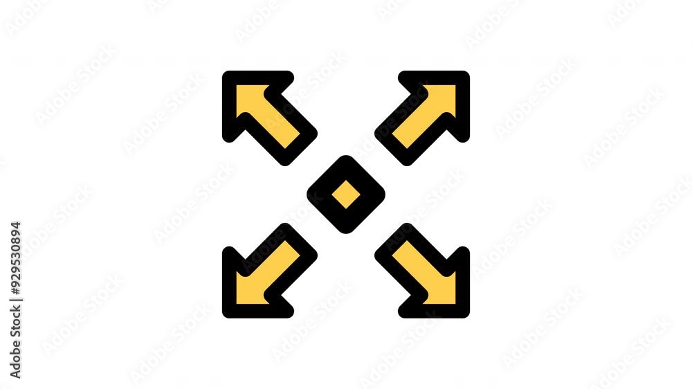 Animated maximize filled line icon on transparent background, arrow animation, 4k video motion graphic with alpha channel, use for web design, mobile apps, ui design Animated maximize filled line icon on transparent background, arrow animation, 4k video motion graphic with alpha channel, use for web design, mobile apps, ui design