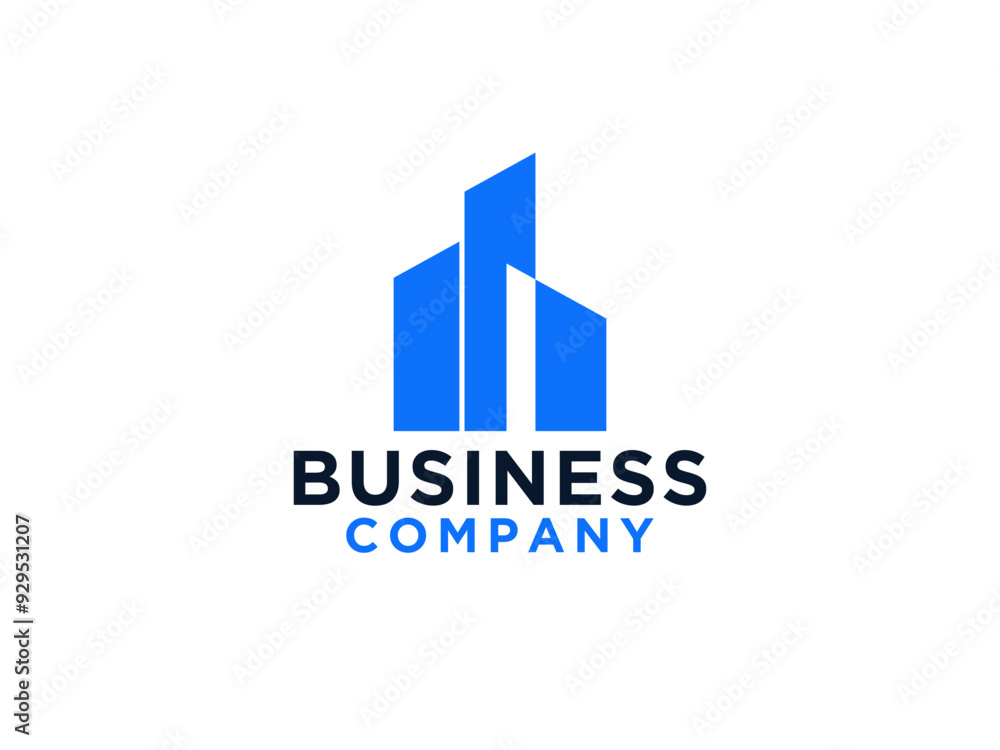 Building Logo. Geometric Hexagonal Shape isolated on White Background. Building Logo. Geometric Hexagonal Shape isolated on White Background.
