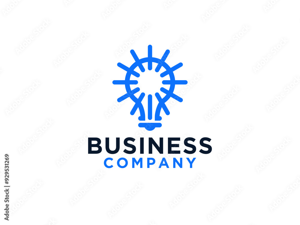 Light Bulb Icon Line Electric Logo. Light Bulb Icon Line Electric Logo.