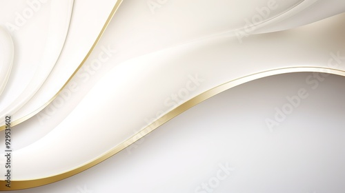 Abstract background with white curved lines and a golden border.