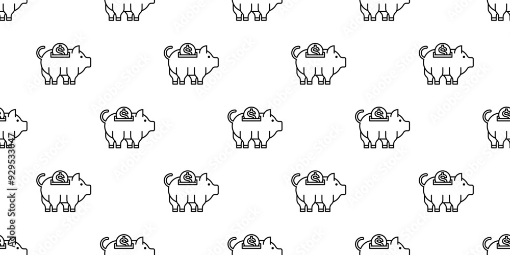 Piggy bank pattern drawing artline Piggy bank pattern drawing artline