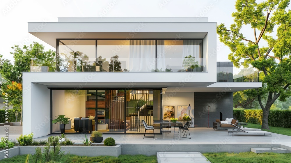 Modern House Exterior Design with Large Windows Modern House Exterior Design with Large Windows