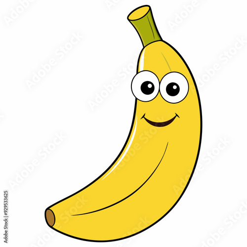 cartoon banana cartoon isolated on white, banana vector illustration, fruti vector art, banana silhouette, food icon, bananas line art, eps