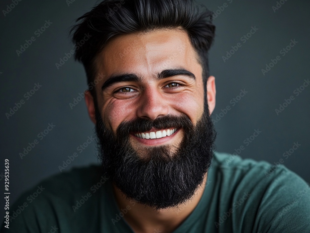 Fototapeta premium An attractive man with thick black beard
