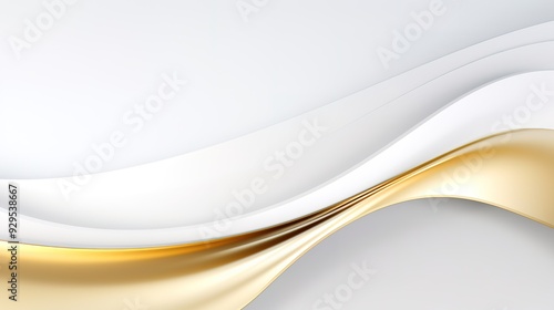 Abstract gold and white waves background.