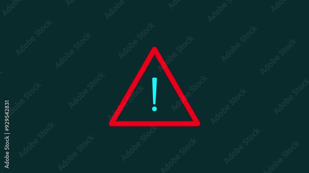 Warning icon animation on background. Warning icon animation on background.