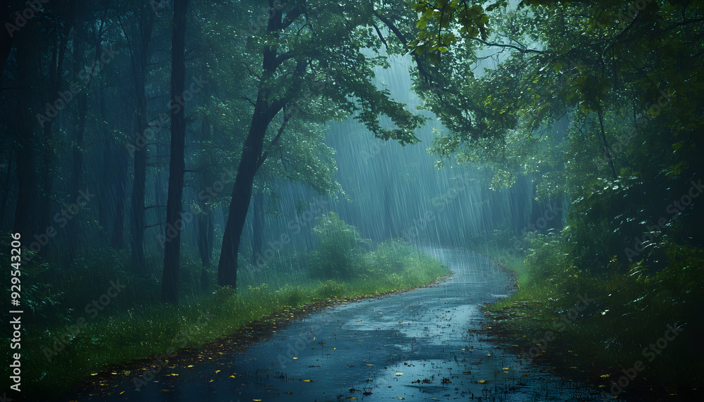 Obraz premium rainy day scene wallpaper