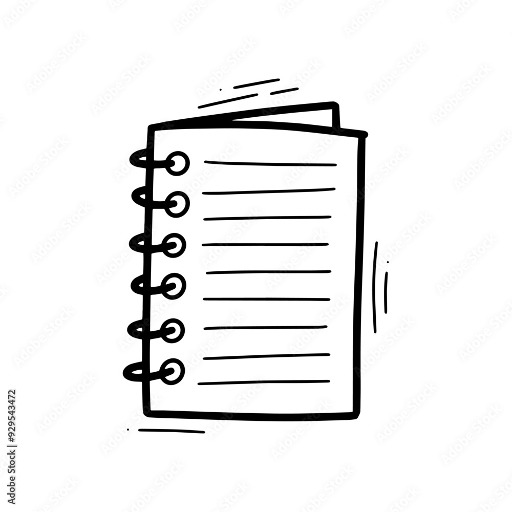 Hand Drawn Notebook Illustration. Doodle Vector. Isolated on White Background - EPS 10 Vector Hand Drawn Notebook Illustration. Doodle Vector. Isolated on White Background - EPS 10 Vector