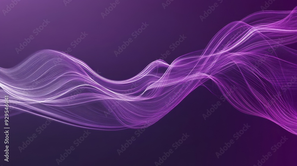 Abstract wave design with soft purple and white lines on a gradient background. Abstract wave design with soft purple and white lines on a gradient background.