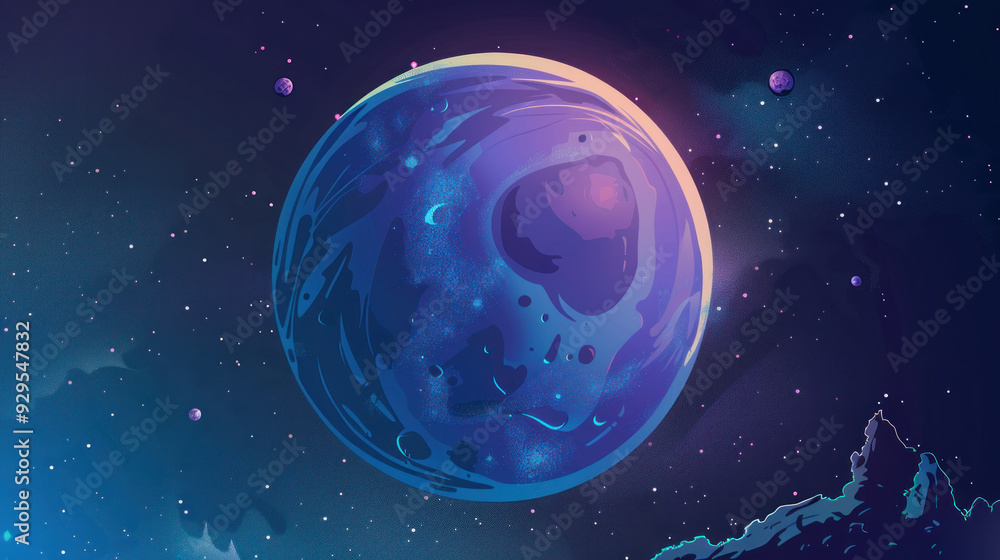 Obraz premium wandering planet alone in space