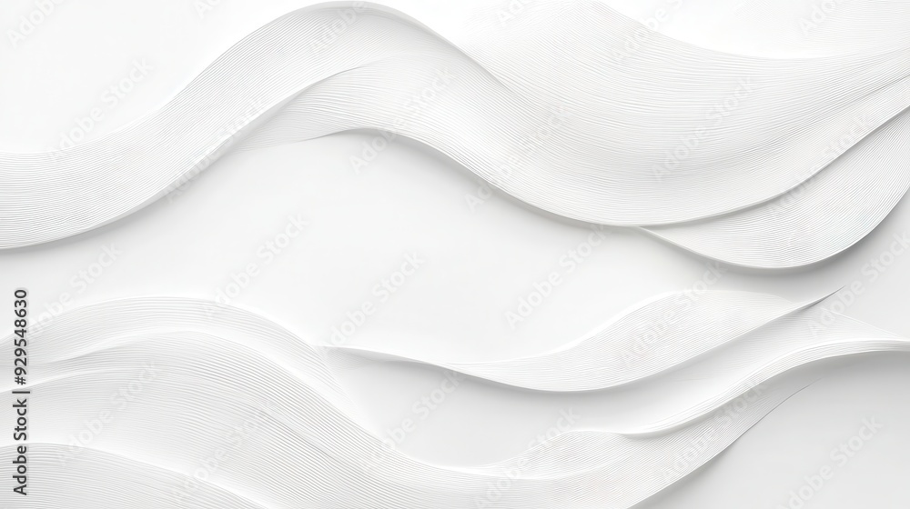 Obraz premium Abstract white waves creating a textured background for design purposes.