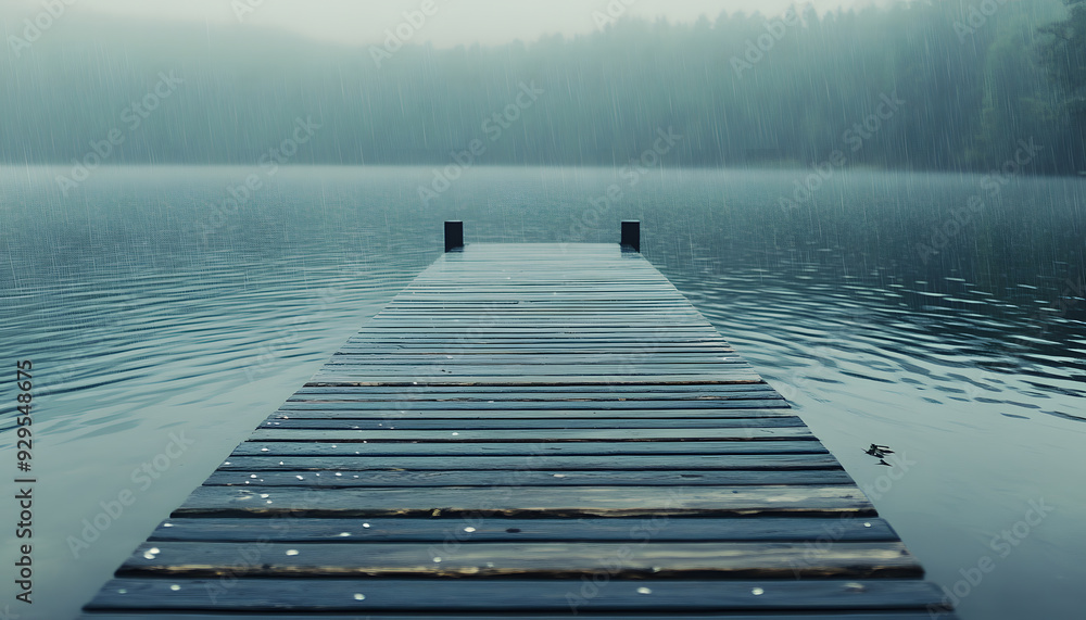 Fototapeta premium rainy day scene wallpaper