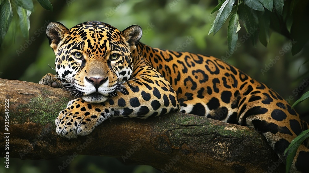 Majestic Jaguar Resting on a Branch Majestic Jaguar Resting on a Branch