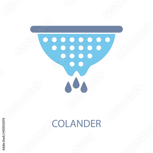 colander concept line icon. Simple element illustration. colander concept outline symbol design.