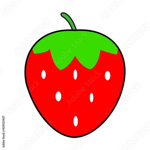 red strawberry isolated on white, Strawberry logo, Strawberry logo