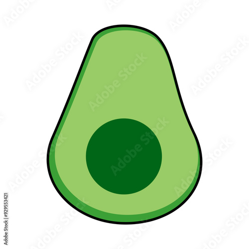 Avocado logo,  Fruits food avocado slice line icon, Green avocado illustration, Colored and outline graphic design
