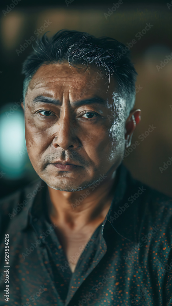 Artistic Portrait of Man in Contemplative Expression Artistic Portrait of Man in Contemplative Expression