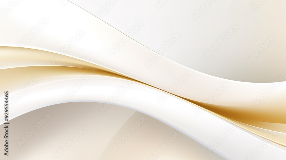 Abstract white and gold background with flowing lines. Abstract white and gold background with flowing lines.