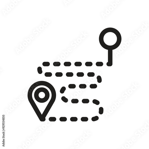 Map Directions Icon - Line