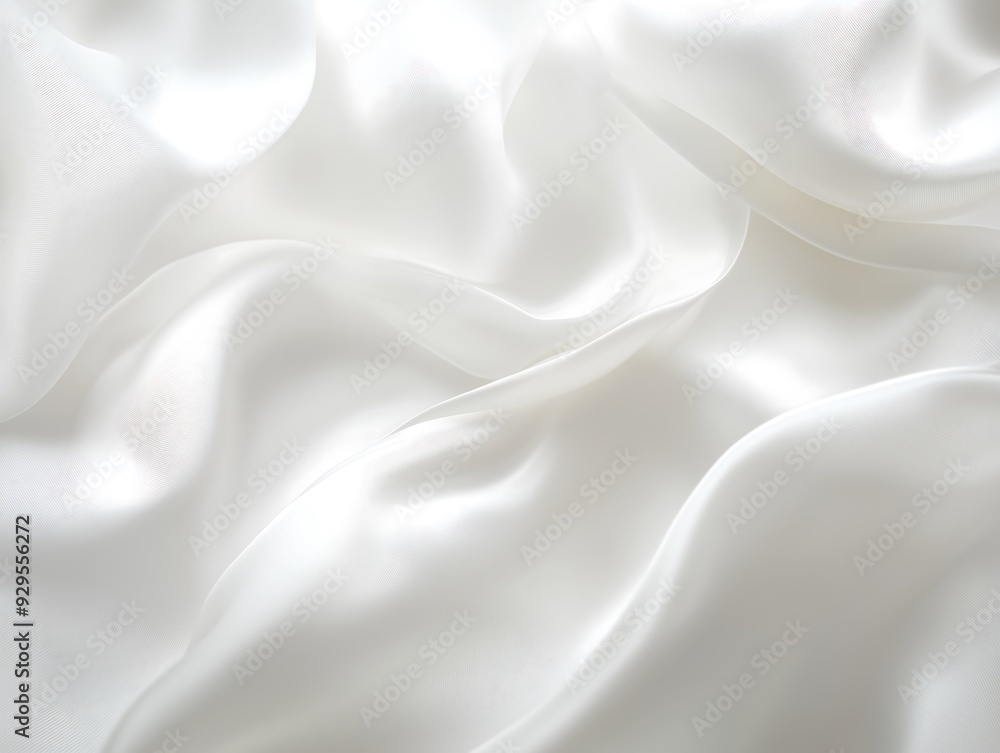 Soft white silk fabric with flowing smooth texture Soft white silk fabric with flowing smooth texture