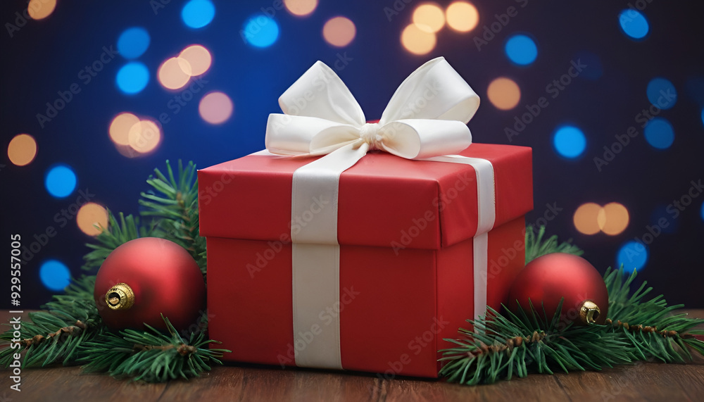 wrapped gift in a christmas themed background wrapped gift in a christmas themed background
